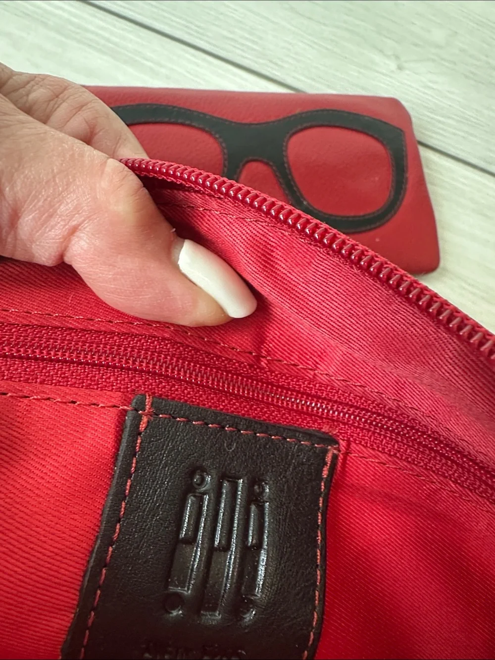Red and Black Lip & Sunglasses Cosmetic Pouches